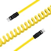 USB-C Kabelis - Newell USB-C 100W 2m Silikoninė Spiralė Geltona-Juoda