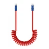 USB-C Kabelis - Newell USB-C 100W 2m Silikoninė Spiralė Raudona-Juoda Mėlyna