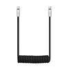 USB-C Laidas - Newell USB-C 100W Energijos Perdavimo Silikoninė Spiralė 2m Juoda