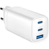 Gembird TA-UC-PDQC65-01-W 3 prievadų 65 W GaN USB „PowerDelivery“ greitasis įkroviklis, baltas
