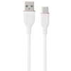 USB Kabelis - HiSmart Silikoninis Type-A į Type-C 18W 480Mbps Baltas 3m