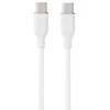 USB Kabelis - HiSmart Silikoninis USB Type-C 100W 1m Baltas