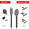 USB kabelis - LINDY 2m USB 3.2 Type C į Micro-B 5Gbps Anthra Line