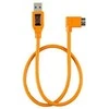 USB kabelis - Tether Tools Pro USB 3.0 Micro-B dešinysis kampas 50cm oranžinis