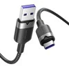Vention USB 2.0 A į USB-C 6A ventiliacijos CTOBF 1M kabelis (juodas)