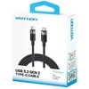 „Vention“ USB 3.2 5A 10Gbps 1m juodas USB-C į C tipo kabelis