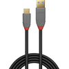 USB Kabelis - LINDY Anthra Line USB 3.2 Type A į C Laidas M/M, 10Gbps, 1 m, Juodas