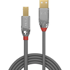 USB Kabelis - LINDY Cromo Line USB 2.0 Type A į B Laidas, 7.5 m, Pilkas