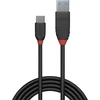 USB Kabelis - LINDY Juodas Line USB 3.2 Type A į C Laidas M/M, 10Gbps, 1.5 m, Juodas