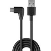 USB Kabelis - LINDY USB 2.0 tipo A į C Laidas, 90° Dešinysis Kampas, M/M, 0.5 m, Juodas