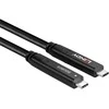 USB Kabelis - LINDY USB 3.2 10Gbps ir DP 1.4 Type C Hibridinis Laidas (4 juostos), 10Gbps, 4K144Hz, 60W, 15 m, Juodas