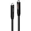 USB Kabelis - LINDY USB 3.2 10Gbps ir DP 1.4 Type C Hibridinis Laidas (4 juostos), 10Gbps, 4K144Hz, 60W, 15 m, Juodas