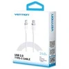 Vention USB 2.0 5A 240W 1m juodas USB-C į C tipo kabelis