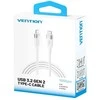 „Vention“ USB 3.2 5A 10Gbps 1m baltos spalvos USB-C–C kabelis