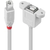 USB Prailginimo Kabelis - Lindy USB 2.0 Type-B Male Į Type-B Female 0,5 m Šviesiai Pilkas