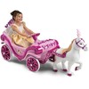 Huffy elektrinė Disney princesės karieta su arkliuku 6 V rožinė