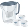 Vandens filtravimo ąsotis BRITA Style Essential 2.4L, pilkas su vandens filtrais MAXTRA PRO PURE PERFORMANCE, 4 vnt.