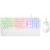 RAMPAGE FORTUNA GAMING SET Klaviatūra WITH Pelės kilimėlis ir pelė Baltas