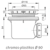 Alcaplast Dušo padėklo sifonas A49CR Ø 90, chromas