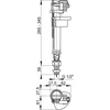 WC prileidimo mechanizmas AlcaPlast, apatinio pajungimo 1/2