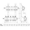 Danfoss Grindinis kolektorius FHF-6, be sr. mat., MANIFOLD 6+6