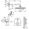 Grohe Potinkinė termostatinė dušo sistema Grohtherm Tempesta 250 dušo galva, be potinkinės d (35604000 užs.papildomai), chromo