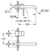 Grohe Essence 2-jų dalių praustuvo maišytuvas iš sienos 183mm. CoolSunrise