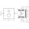 Ideal Standard Ceratherm 100 potinkinio termostatinio vonios/dušo maišytuvo virštinkinė dalis, kvadratinė šlifuotas auks