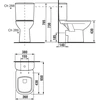 Jika pods Deep, 360x650 mm, horizontāls izvads, pievads no apakšas, balts