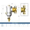Mut Meccanica Magnetinis šildymo sistemos filtras 1" / 1" KVS 10,6 montavimas tiesiai