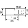 TECEdrainline sifonas, DN 70 horizontalus, montavimo H 148mm; pralaidumas 1.4 l/s