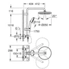 Termostatinė dušo sistema Grohe Tempesta System 250 (galva Ø250, 2`jų srovių rankinis dušas, 8 l/min), juoda matinė