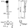 Vonios ir dušo maišytuvas su dušo komplektu Oras Aurelia 4749-33, juodos matinės spalvos