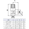 Watts Industries Apsauginis vožtuvas vid./vid. d1/2''x3/4'' 8,0 bar WATTS
