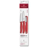 Šveicarija Victorinox Swiss Classic 3 dalių peilių ir skustuko rinkinys Chili Raudona