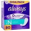 Always Daily Fresh Normal Higieniniai Įklotai, 0 % Kvapiųjų Medžiagų ir Dažiklių, 80 vnt.