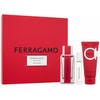 Salvatore Ferragamo Ferragamo Ferragamo Raudona Leather rinkinys vyrams (EDP, 100 ml + šampūnas ir dušo želė, 100 ml + EDP, 10 ml)