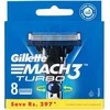 Gillette Mach3 Turbo, 8 skustuvo peiliukų pildymo kasetės vyrams