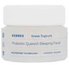 Korres graikiškas jogurtas Probiotic Quench Sleeping Facial Facial Night Skin Kremas