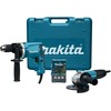 Makita DK0050X1 smūginis gręžtuvas HP1631 + kampinis šlifuoklis GA5030R, grąžtų + šlifavimo diskai, lagaminas