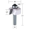 Makita Kampų išpjovimo freza "rabbeting" 31,8x12,2 mm/ 54,8mm, 8mm Kotelio skersmuo D-68769