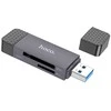Atminties kortelių skaitytuvas Hoco HB45 USB-C/USB-A 2-in-1 USB3.0 pilkas