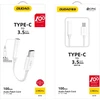 Dudao garso adapterio ausinių adapteris nuo C tipo USB iki mini lizdo 3,5 mm baltas (L16CPo baltas)