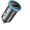 Automobilinis įkroviklis Acefast B15 65W USB-C/USB-A pilkas
