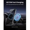 Ugreen Automobilinis magnetinis telefono laikiklis su belaidžiu Qi2 įkrovimu 15W, pilkas