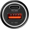 BlueStar Įkroviklis automobilinis Blue Star (1xUSB-C; QC 3.0; 30W) + laidas "USB-C(Type-C) to USB-C(Type-C)" juodas