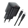 Įkroviklis Acefast A118 30W GaN USB-C + USB-C to USB-C cable 1.2m juodas