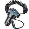 Automobilinis įkroviklis Joyroom JR-CL07 3-in-1 USB/Type-C 55W + Type-C 1.5m juodas
