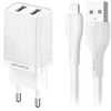 Įkroviklis Awei C15L-EU 10W 2xUSB-A + USB-A to Lightning cable 1.0m baltas