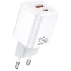 Įkroviklis Awei PD66-EU 35W GaN USB-A/USB-C baltas